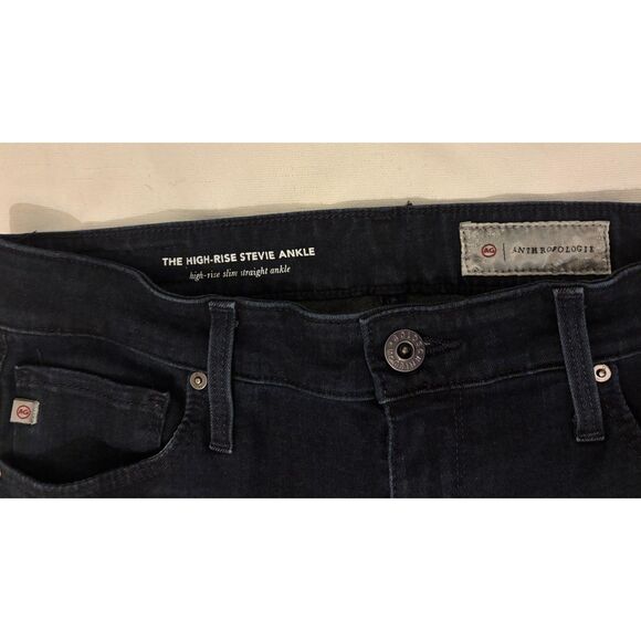 ANTHROPOLOGIE AG The Stevie High Rise Slim Straight Ankle Dark Wash Jeans 28 - Picture 6 of 11